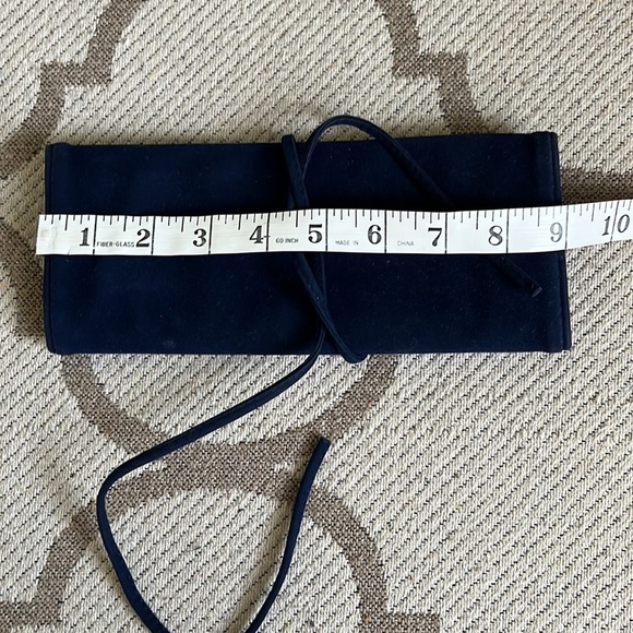Vintage Avon Jewelry Wrap Travel Organizer Velvet Midnight Blue - Picture 5 of 7